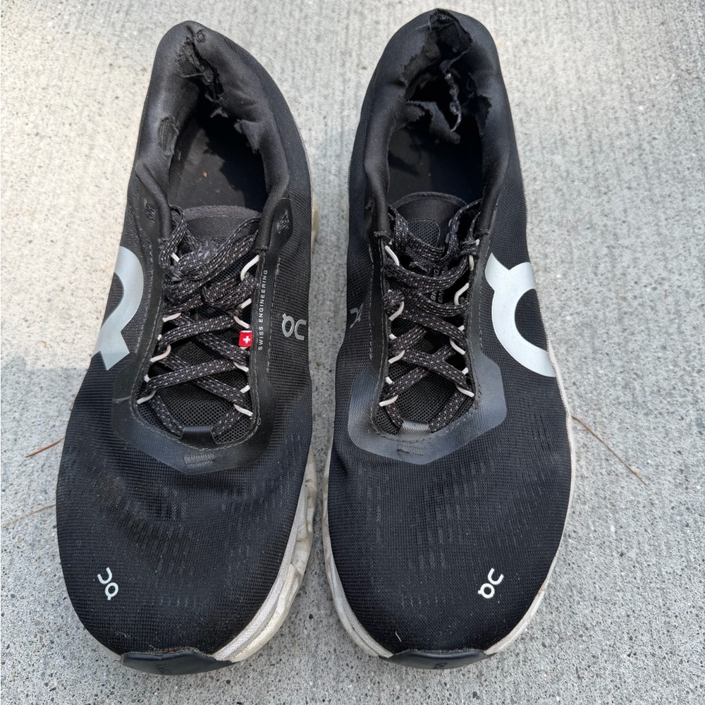 Men’s On cloud running Black white tennis Athletic Sneakers shoes 11.5